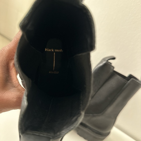 New Black Suede Studio Demi Calfskin Lug-Sole Chelsea Boots | Size: 8M - Picture 7 of 7